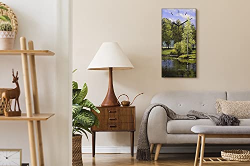 Horloge sur Toile Salon Chambre Décoration Eau d'huile d'eau Calme