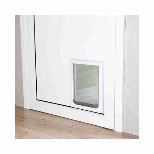 Trixie 2-Wege Freilauftür S–M - weiß 30 × 36 cm
