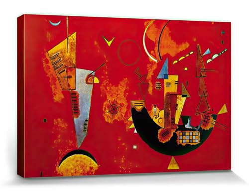 1art1 Vassily Kandinsky Poster Impression sur Toile pour Et Contre, 1929 Affiche Murale XXL Encadrée | Tendue sur Cadre en Bois | Tableau 120x80 cm