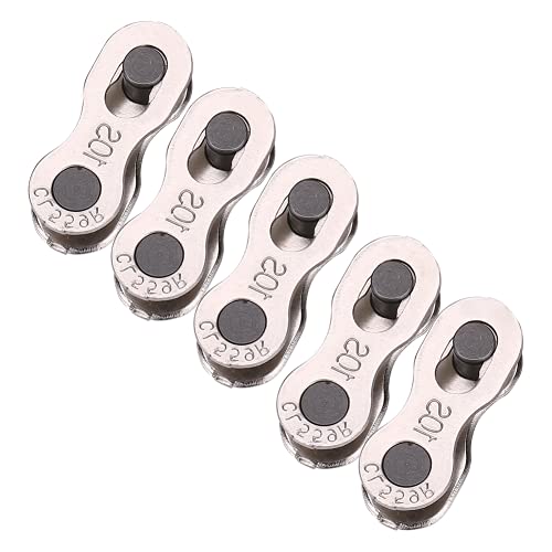 Demeras Eslabones de Cadena de Bicicleta 5 Pares Cadena de liberación rápida de Bicicleta de Alta Resistencia Conector de unión mágica Mater Link para Velocidad 8/9/10(10 Speed)