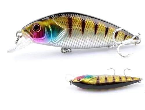 Leurre minnow 6.9cm 6.5g avec hameçon fente de sang haute pénétration