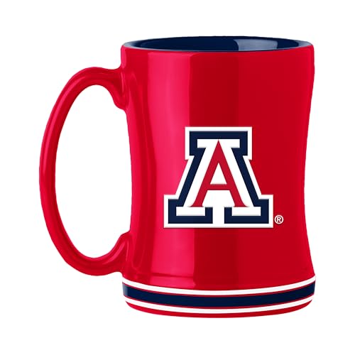 Image of Logo Brands NCAA Arizona Wildcats 14 oz Relief Coffee Mug - Officially Licensed Mug, Sculpted 3D Logo and Team Colors - Comfortable Handle and Glossy Finish for College Sports Fans
