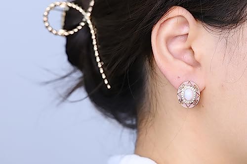 Gin-Grace-Womens-14K-Yellow-Gold-Natural-Ethiopian-Opal-Pink-Opal-Earrings-With-Diamonds-Oval-Cut-Shaped-GJ14918E-EO