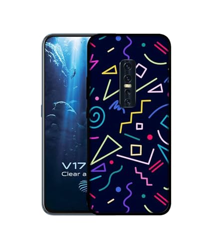 Image of Retro Abstract Design Premium 2D Printed Metal Back Case Cover for Vivo V17 Pro 4G