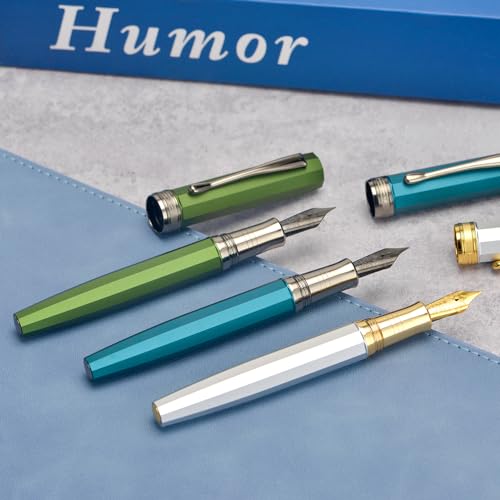 Hongdian N11 stylo plume octogonal vert au design géométrique haut de gamme