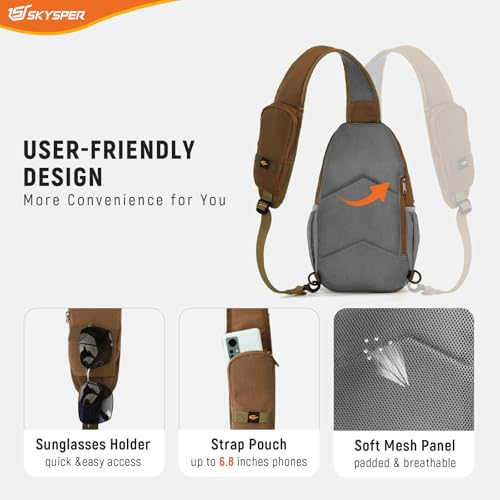 Image of SKYSPER Sling Bag RFID Cross Body Bag Recycled Crossbody Backpack Travel Daypack