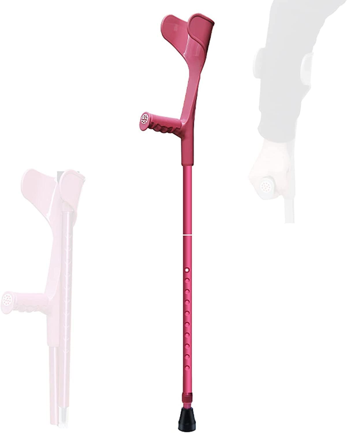 Muletas de antebrazo Ajustables con puño Abierto, muletas de Codo Plegables portátiles para Adultos, Hombres, Mujeres, Bastones de aleación de Aluminio, rodamiento de 220 Libras. (Color : C)