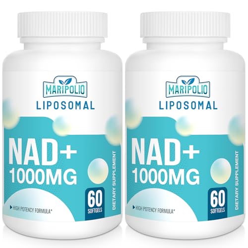 Liposomal NAD+ 1000 MG Supplement Supports Energy and Metabolism Promotes Healthy Aging Enhances Brain Function 120 Day Supply