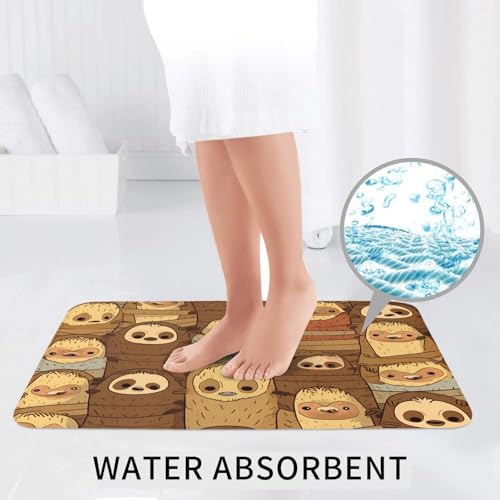 Tapis de salle de bain Lot de 3 Sloth Stack antidérapant 61x40cm
