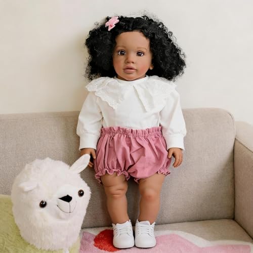 Muñeca Reborn Bebé 26 Pulgadas Realista Negra miniatura 2