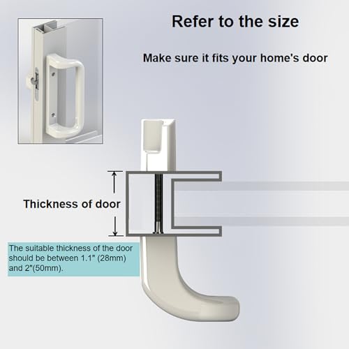 House Guard Sliding Patio Door Handle Set, Mortise Lock, 3-15/16", White - image 3