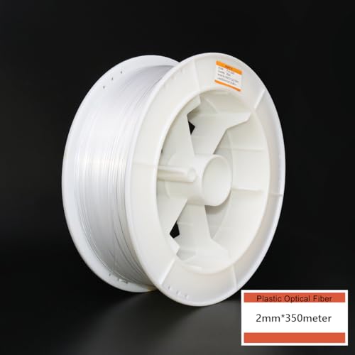 Image of AZIMOM PMMA 0.08in(2mm) 1148ft(350Meter) Plastic End Glow Fiber Optic Roll Cable for Fiber Optic Starlight Kits Project Twinkle Star Sky Ceiling Headliner Decor