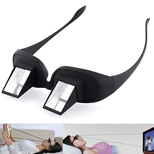 Lazy Readers Prism Glasses Bed Prism Spectacles Horizontal Eyeglasses for Reading/Watching TV Lying