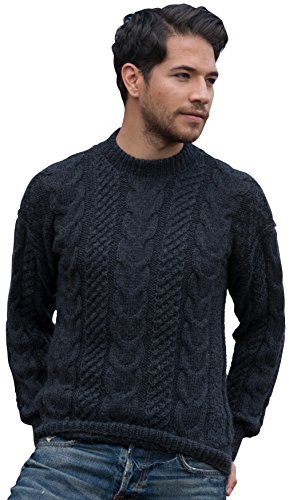 Gamboa - Handwoven Alpaca Sweater - Cable Knit Alpaca Sweater Dark Gray