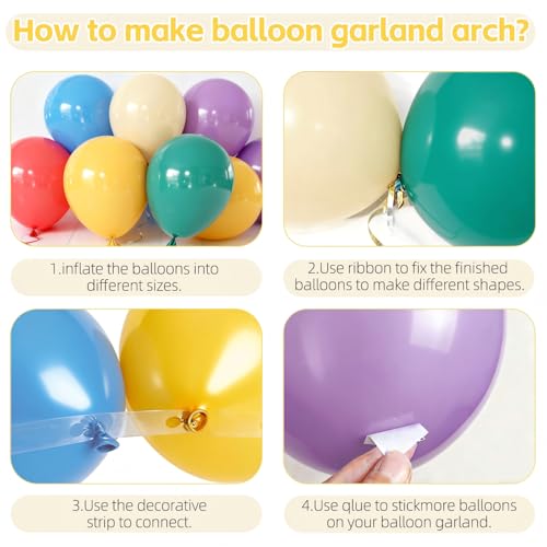 Image of Boho Rainbow Balloons, Colorful Balloons, Latex, Party Decor