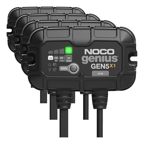 Image of NOCO Genius GEN5X1: 1-Bank,5A Onboard Battery Charger - 5A Per Bank,12V Waterproof Marine Charger with Overcharge Protection & Temperature Compensation - for Lead-Acid & Lithium Batteries,(Pack of 4)