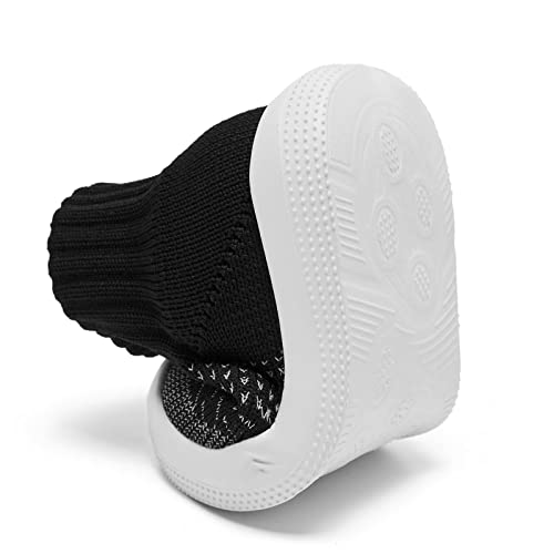 Eashi Baby Shoes Girls Boys Breathable Baby Sock Shoes With Non Slip Soft Rubber Sole Infant First Walking Sneaker Toddler Slipper Lightweight 9-12 Months Black thumb #6