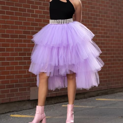 WDPL Women Puffy Wedding High Low Layered Tulle Night Out Skirt4