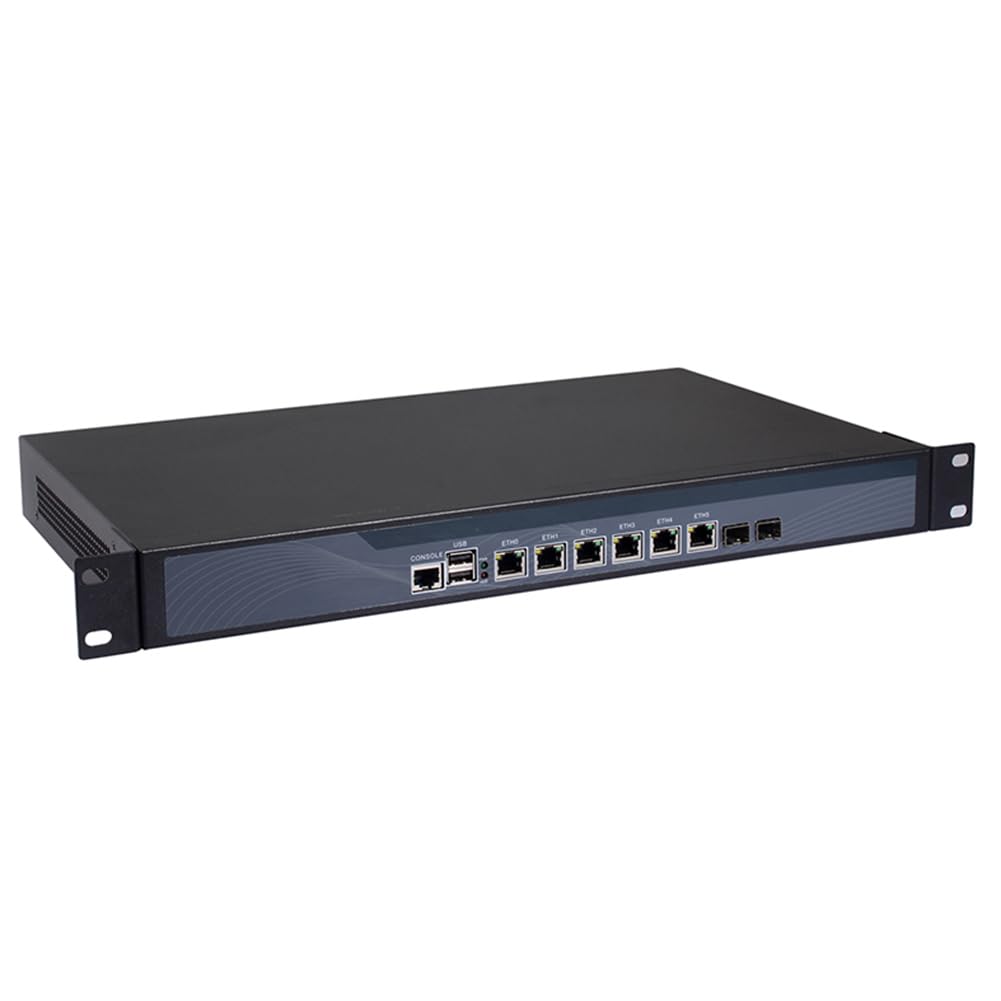 Firewall, VPN, 1U 19 inch Rackmount, Mikrotik, PFSense, OPNsense, Network Appliance, 3855U / 3865U / 3965U, RS10, 6 x LAN, 2 x Optical SFP, 2 x USB, COM, VGA, Fan,4G RAM/64G SSD