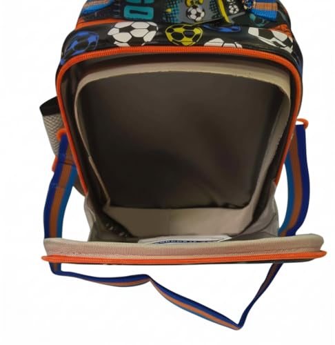 Image of Lunch Bag for Kids, Lunch Bag for Office Men, Women and Kids, Canvas Tiffin Bags for School, Picnic, Work, Carry Bag for Lunch Box and Water Bottle (Vertical Football D)