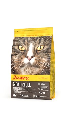 JOSERA Naturelle (1 x 2 kg) | Adult | Premium Trockenfutter für ausgewachsene sterilisierte Katzen | Geflügel & Forelle | mit moderatem Fettgehalt | getreidefrei | Katzenfutter | 1er Pack
