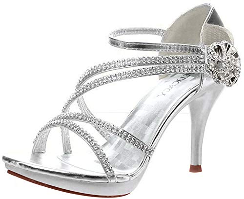 Delicacy ESSENTIAL-28 Women's Rhinestones Embellished Straps Platform Sandals