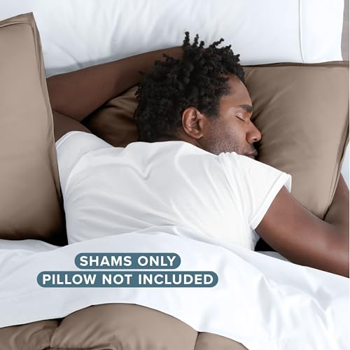 Bare Home King Pillow Shams - Set of 2 - Premium 1800 Ultra-Soft Microfiber - Double Brushed - Bed Pillow Shams (Taupe, King) - Thumbnail 4