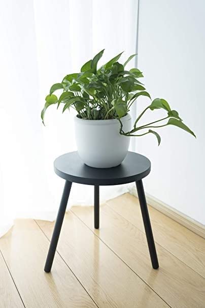 Wudcort Shoppee Plant Stand Wood Mid Century Plant Table for Indoor Plants Stool Small Round Side Table End Table Plant Holder for Flower Pots colour-Full Black (B0C6JXCQWF) Amazon Price History, Amazon Price Tracker