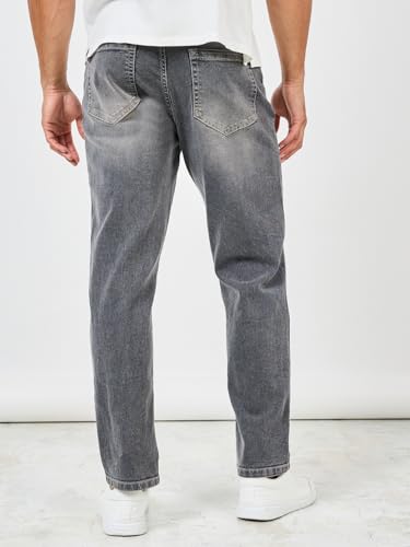 Image of Styli Men Solid Balloon Fit Jeans | Stretchable & Comfort, Mid-Rise Casual Denim Pants for Everyday Wear |Machine Washable