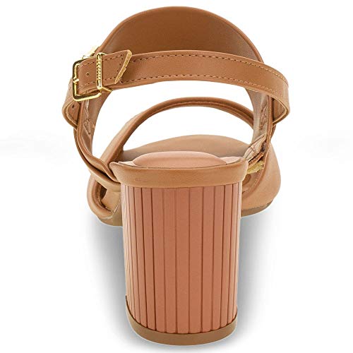 Sandália Feminina Salto Médio Vizzano Camel - 6375306