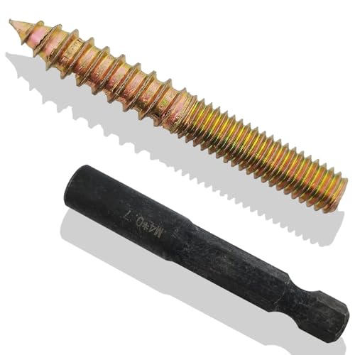 Image of M4 Hanger Bolt Driver,20pcs M4X30mm Hanger Bolts Assortment Kit with M4x0.7mm Driver,Double Headed Bolts Self-Tapping Screws,Grade 4.8,Iron, Color Zinc Plated Finish