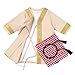 ODIZLI Boy's Muslim Thobe Infant Toddlers Baby Boys Muslim Newborn Eid Outfits Kaftan Abaya and Head Scarf Shemagh Keffiyeh Arabic Dubai Outfits Ramadan Robe Beige 6-12 Months