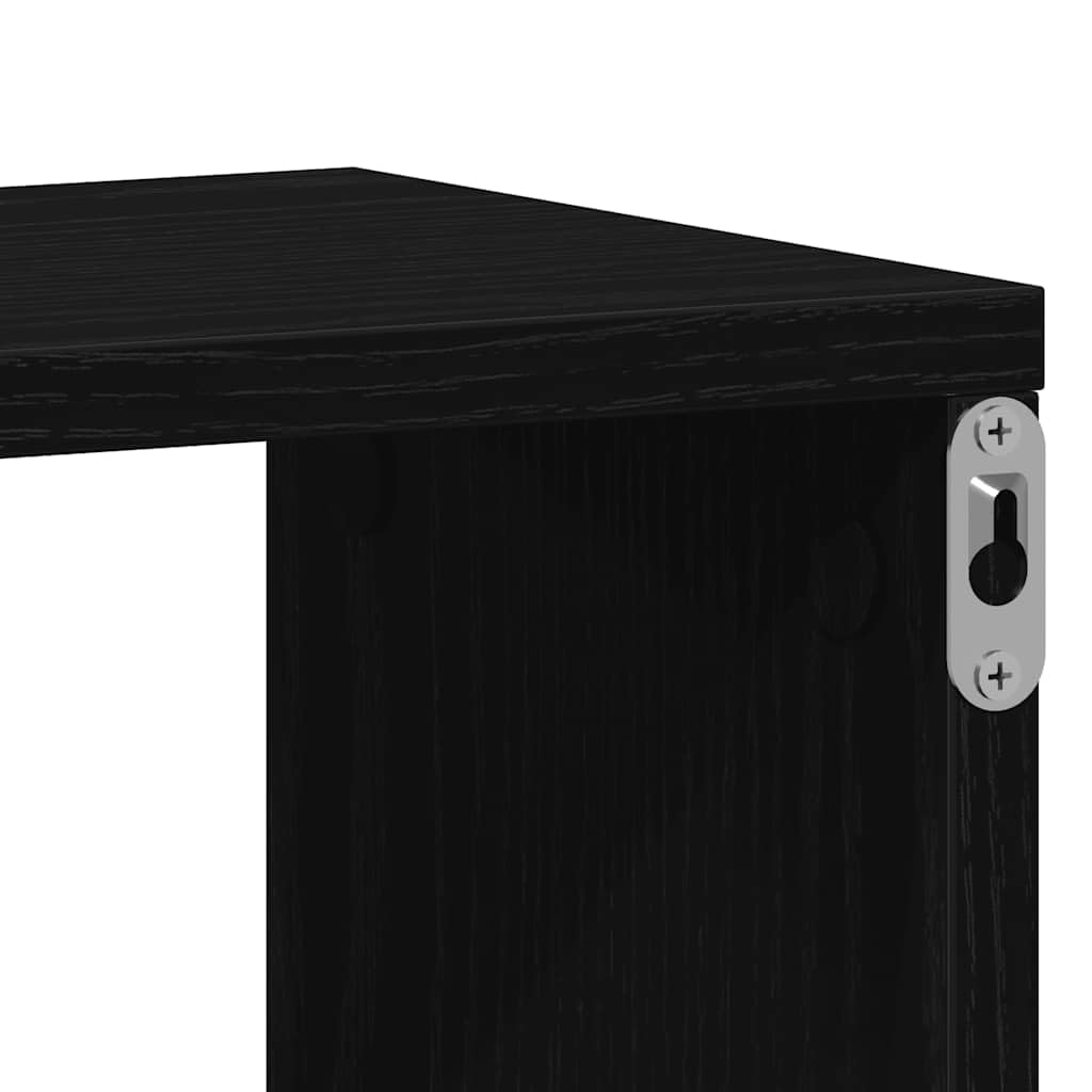 Étagères murales cube 4 pcs chêne noir 100x15x30 cm bois