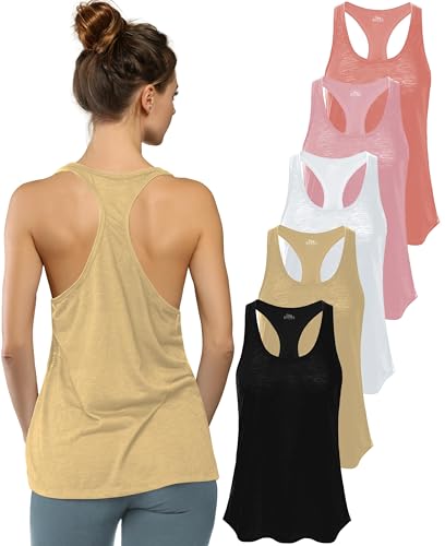 Image of Sexy Basics Women's Everyday Flowy Burnout Slub Racer Back Tanks | Active Workout Tops | Multi Packs & Colors