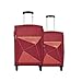 Safari Prisma 55 Cms & 65 Cms Small & Medium Polyester Soft Sided 4 Spinner Wheels Luggage/Speed_Wheel Suitcase/Trolley Bag-Red