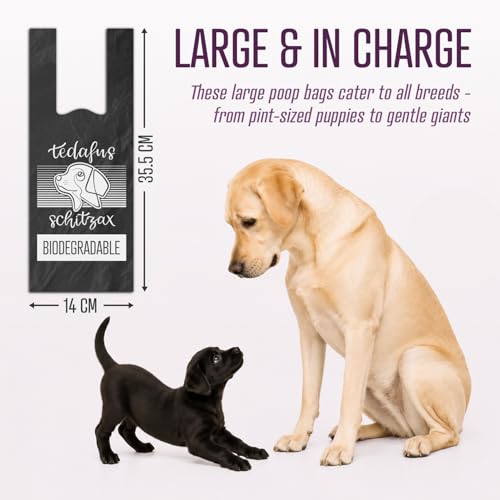 Image of Dog Poo Bags | Eco Biodegradable Poop Bags | Thick Dispenser Refill Rolls with Tie Handles | Strong Bags | 100% Leak-Proof Unscented Sacks (Black, 1 Box - 270)