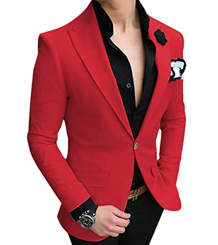 Men's Separate Jacket Slim Fit Formal Wedding Blazer One Button Single Breasted Sport Coat for Dinner, Prom(Only 1 Jacket)2