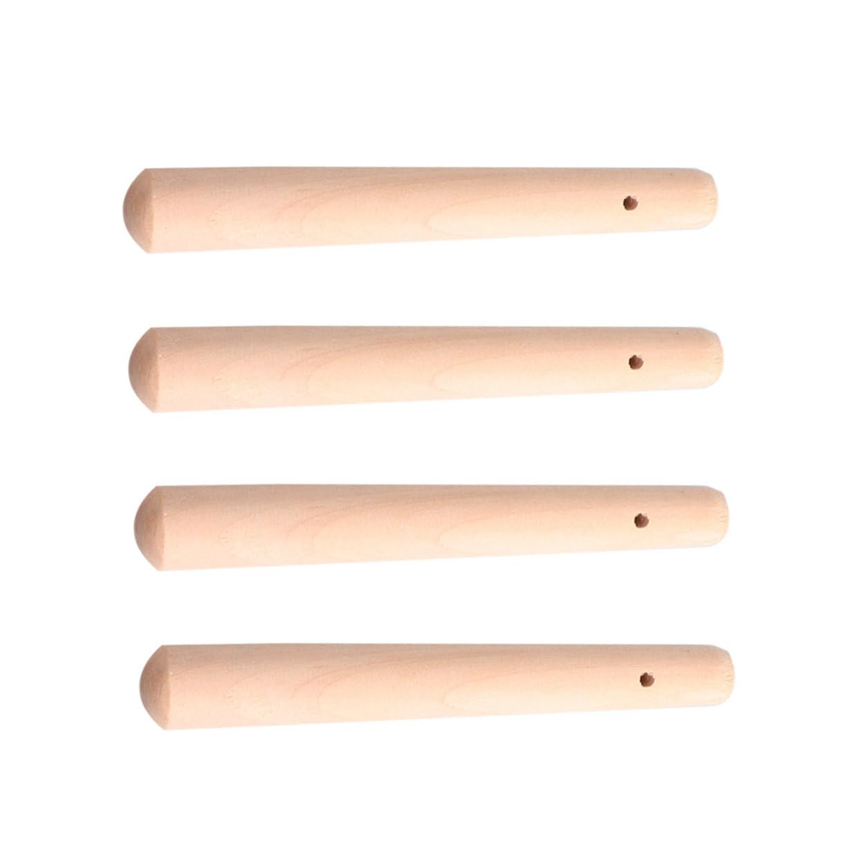 CIMAXIC Wooden Food Muddler for Toddlers 4pcs Natural Wooden Grinding Rods Ergonomic Handle for Lunch Boxes
