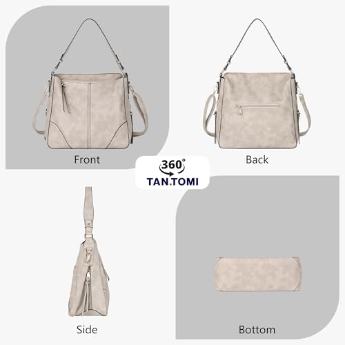 Image of TANTOMI Hobo Crossbody Bags for Women Vegan Leather Purses and Handbags Bucket Bags Ladies Shoulder Purses for Everyday