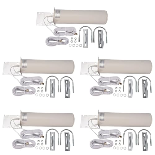 ISTOVO 5X Antena WiFi 4G LTE Antena SMA 12DBi Omni Antena Macho 5M Cable Dual 2.4GHz para B315 E8372 E3372 Enrutadores SMA Macho