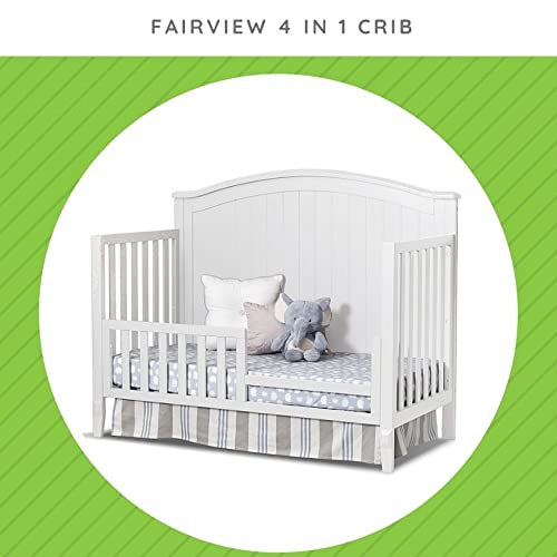 Image of Toddler Bed Safety Guard Rail for Sorelle Convertible Cribs - Solid Wood Rail for Convertible Crib to Toddler Bed Conversion - Safety Bed Rail for Children (Model #148, White)