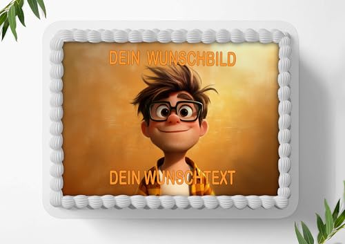 Tortenaufleger zum Geburtstag Personalisiert mit Wunschbild und mit oder ohne Wunschtext/Wunschname in Din A 4 Format Tortenbild Essbares Foto für Torten Deko aus Fondant DIN A4-2191z4