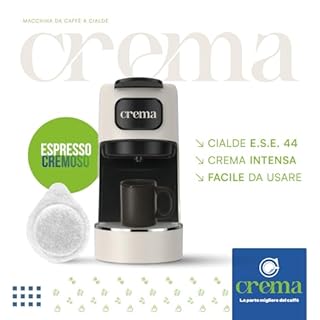 Macchina Caffè Cialde E.S.E. per Espresso Cremoso – 10 CIALDE COMPRESE, Macchinetta Del Caffe Cialde Compatta, Serbatoio 1.2L, Spegnimento Automatico, Espulsione Cialda, Vassoio Regolabile - Beige