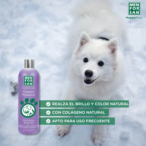 MENFORSAN White Hair Dog Shampoo 300ml Packung mit 3 Einheiten | Farbintensivierer mit neutralem pH-Wert, angepasst an den Hund
