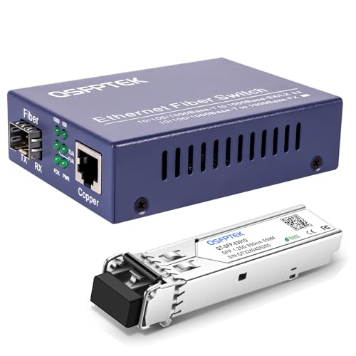 QSFPTEK Mini Unmanaged 2X 101001000Base-T RJ45 to 1000Base-X SFP Gigabit Ethernet to Fiber Media Converter AC 100V~240V or DC 5~12V Optional product thumbnail 10