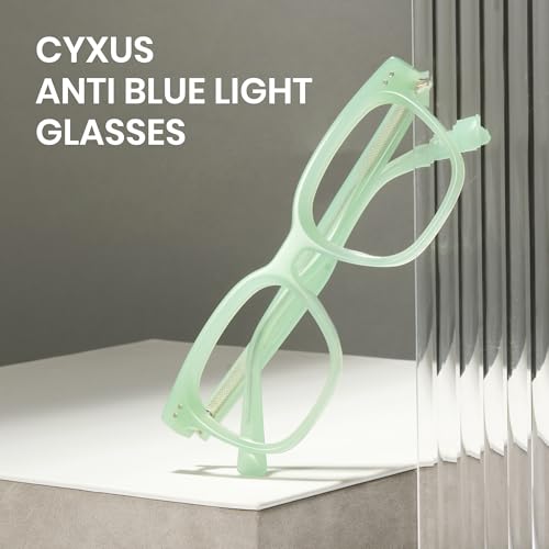 Image of Cyxus Women Acetate Frame Blue Light Blocking Glasses Men Computer Eyewear for Eye Strain Relief & Anti-Migraine