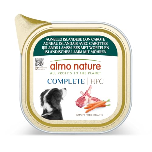 almo nature HFC Complete - Alimento Umido per Cani Adulti - Agnello Islandese con Carote - qualità Human Grade, Senza Glutine, Monoproteico - 85g, Confezione da 17