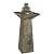 Sunnydaze 40-Inch Layered Slate Pyramid Outdoor Water Fountain with LED Light