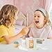 OEUVI Wooden Makeup Toy Set,Pretend Beauty Play Toys,Skin Care Learning Preschool Toys for Toddler, Salon Toys Beauty Fake Makeup Kit with Facial Mask for Girls 3 4 5 6 7+ Year Old Girls.