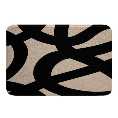 jejeloiu Black and Dark Tan Bathroom Rugs 20